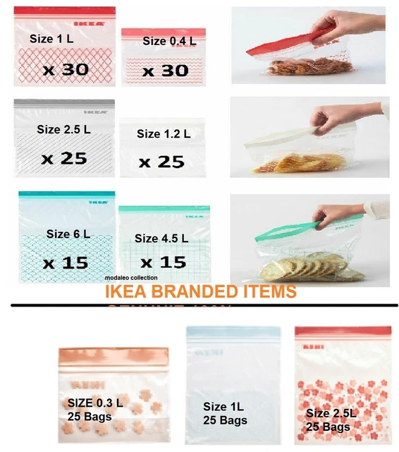 IKEA ISTAD PLASTIC Ziplock Resealable Food Sandwich Freezer Storage