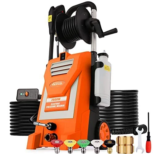 New Electric Pressure Washer Power Washer 2000W 2.9GPM 1150PSI with Hose Reel..