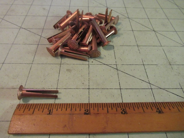 L-16 Jumbo Crescent Rivet Split Coppered Bifurcated Vintage Belts Antique 25 Pcs