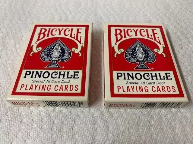 2 - Bicycle Pinochle Decks - Red Back - Playing Cards - Full Decks - Opened