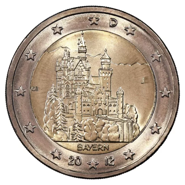 Alemania 2 Euros 2012 J Conmemorativa - Baviera - Castillo De / Neuschwanstein