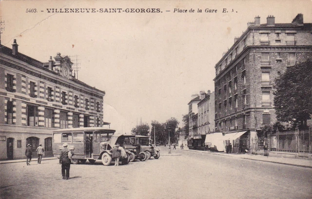 Carte Postale Ancienne Cpa 94 Villeneuve-Saint-Georges Place De La Gare