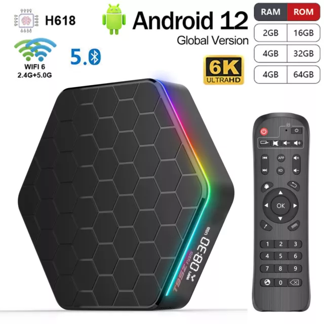 T95Z Plus Android 12.0 TV Box H618 Quad-core 6K UHD BT Media Player 32/64GB C4W9