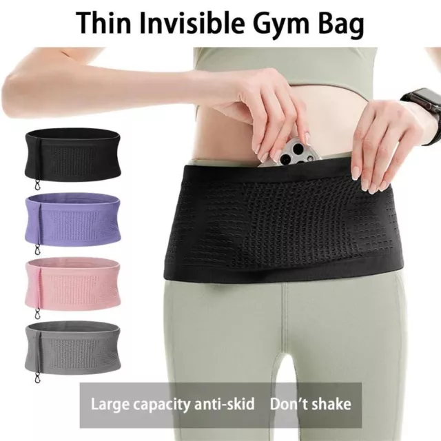 ​Invisible Running Belt Bum Bag Elastic Waist Packs Bags Pouch Sports with Hook