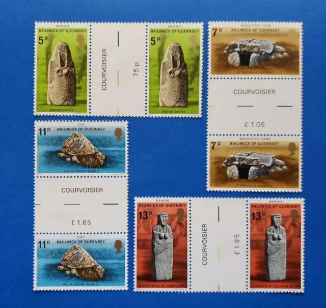 Guernsey Stamps, Scott 149-152 Complete Set Gutter Pairs MNH
