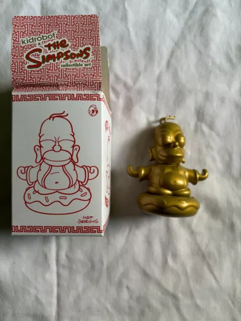 Kidrobot The Simpsons Collectible Art Gold Homer Buddha