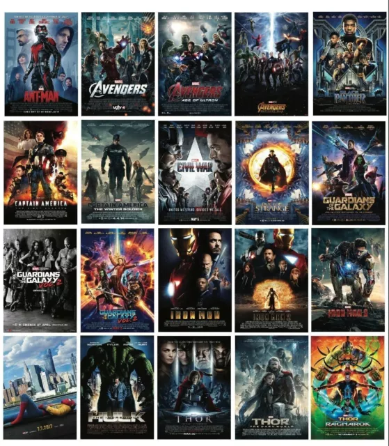 A4/A3 300gsm MARVEL AVENGERS MOVIE POSTERS Photo Poster Film Wall Decor Art