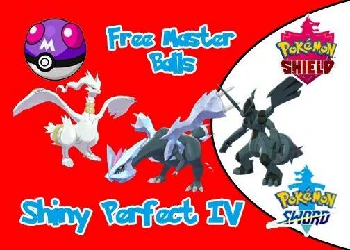 ✨ Shiny ✨ 6IV Kyurem + Reshiram + Zekrom /w Master balls Pokemon Sword &  Shield