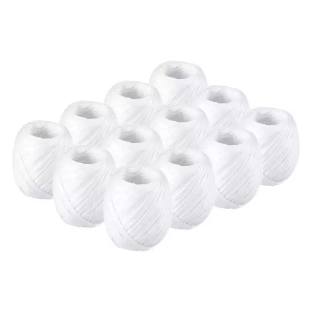 12Rollen Raffia Band Verpackungspapier Zwirnschnur 22 Yard Weiß