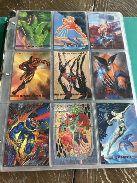 1993 Marvel Masterpieces COMPLETE Base Card Set #1-90 & Special Cards S1-S5, S7