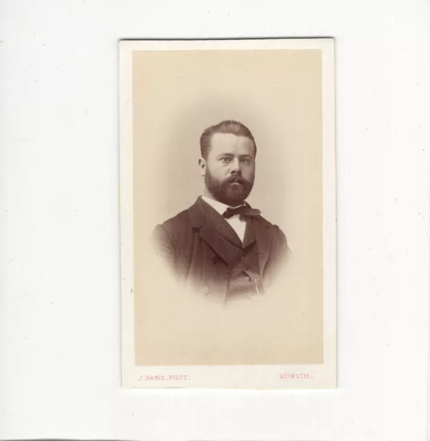 J. Ganz CDV Foto Herrenportrait - Zürich 1870er