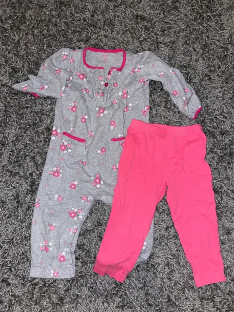 baby girl clothes 18-24 months lot Flower Romper And Pink Pants