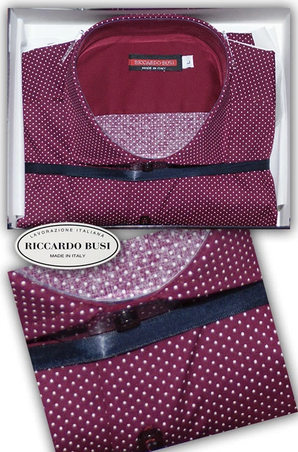 Chemise Homme Riccardo Busi Manches Longues Taille XXL/43,5 - Coton/élasthanne - Made In Italy