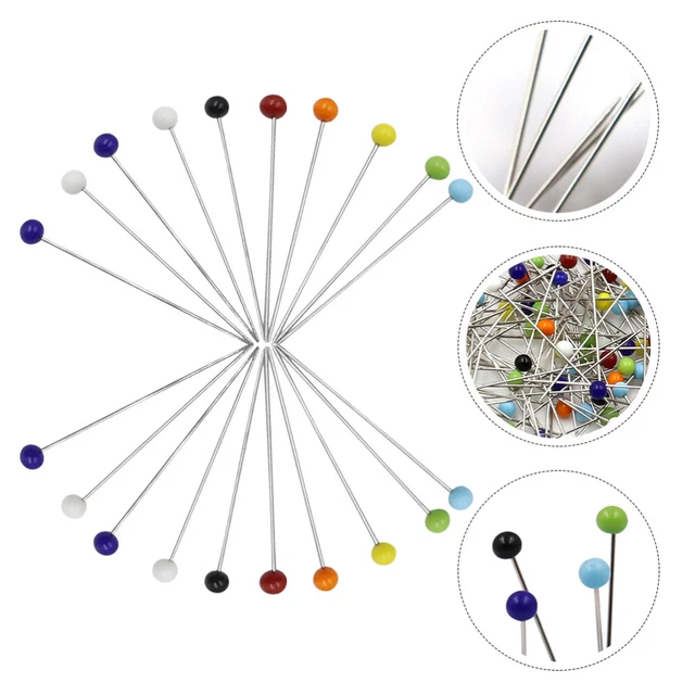 Alfiler de costura artesanal de cuentas aguja de coser botón plano de color