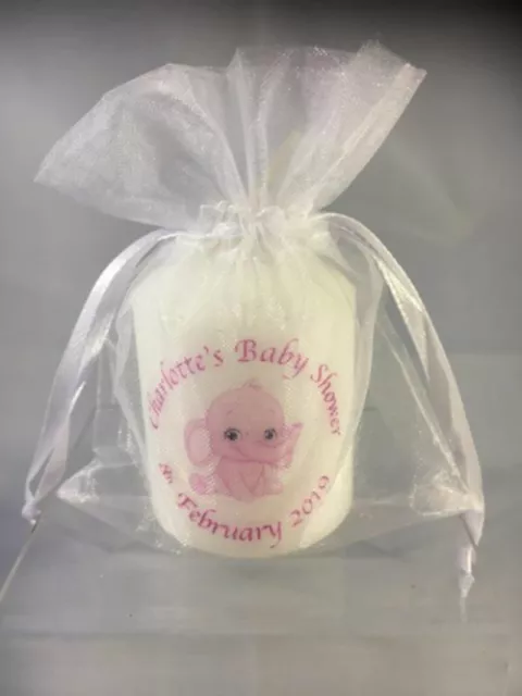 Personalised Baby Shower Favours Set of 10 Votive Candles