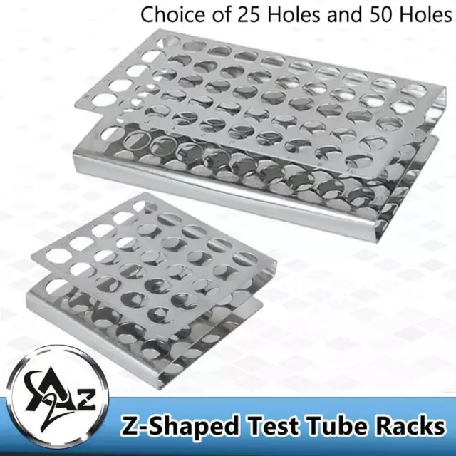 Various Holes Count Stainless Steel Test Tube Z-Rack Holder Storage Lab Stand