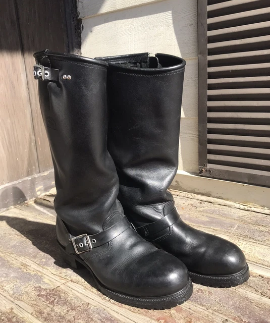 CAROLINA BLACK LEATHER Motorcycle Engineer Steel Toe Boots  display picture 1