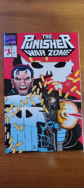 Punisher: War Zone #1 (1992) Comic Book John Romita Jr. Die-cut Cover