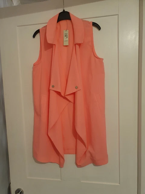Pink open lightweight sleeveless jacket gilet girls river island 12 years bnwt