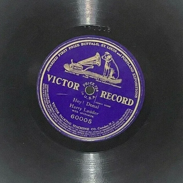 Harry Lauder Orchestra - Hey! Donal - Victor Record Purple (1905) 78 RPM 10"
