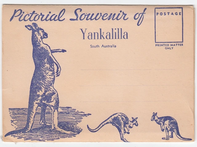 Fold out Souvenir Postcard 8 views of Yankalilla South Australia 1950s
