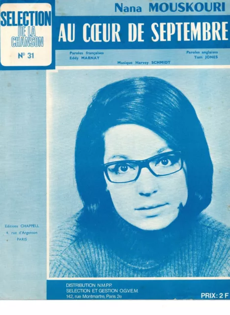 Partition cht pn acc gt GF 1967 - Nana MOUSKOURI - Au coeur de septembre