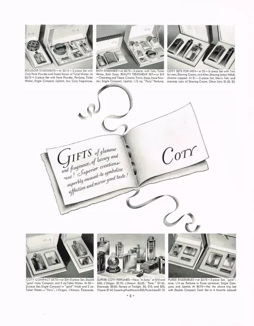 1930s BIG Original Vintage Coty Perfume Fragrance Gift Pack Art Photo Print Ad