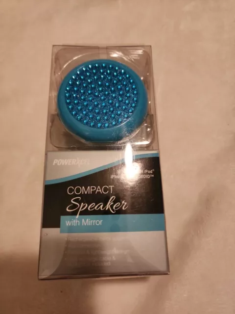 Powerxcel Compact Speaker With Mirror BLUE Aux / USB Cable Included  New in box.