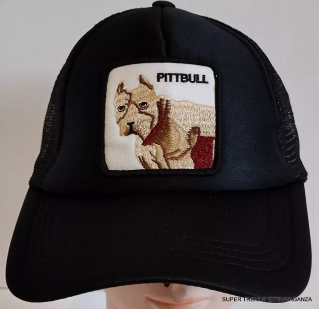 NEW Stitched PITTBULL Patch BLACk Trucker Mesh-Back Baseball Snapback Hat Cap US