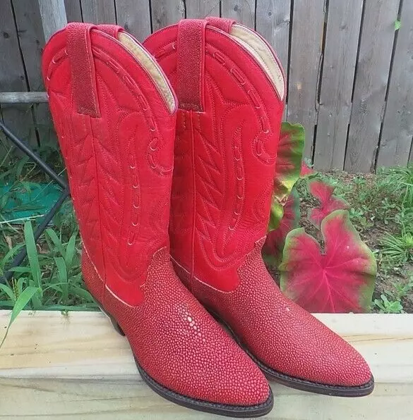 NEW DECKTILE RED Rare Boots EXOTIC skins StingRay NEW Inbox MADE IN USA ...