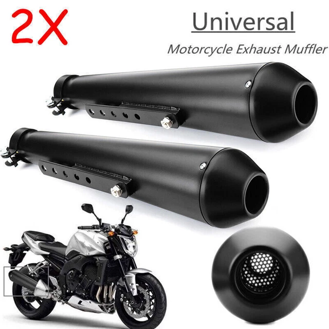 2x 17.5" Universal Motorcycle Motorbike Exhaust Pipe Muffler Fit For Cafe Racer