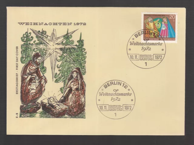 Germany Berlin 1972 FDC - Weihnachten heilige Familie Stern Tannenbaum