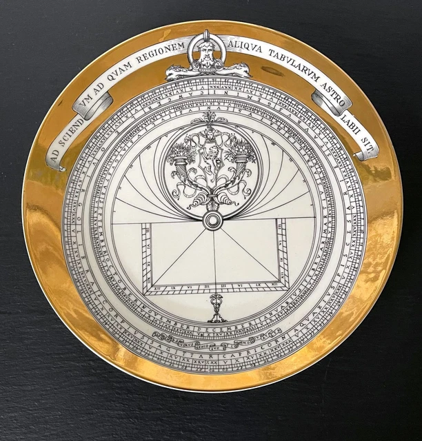 Piero Fornasetti Astrolabe Porcelain Plate 9.5 Inch 1967