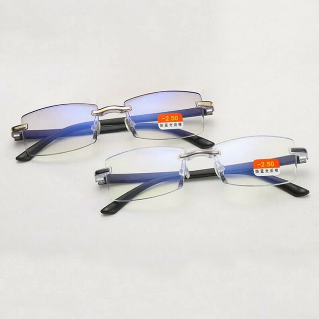 Occhiali da vista da uomo vintage anti luce blu meno montatura con