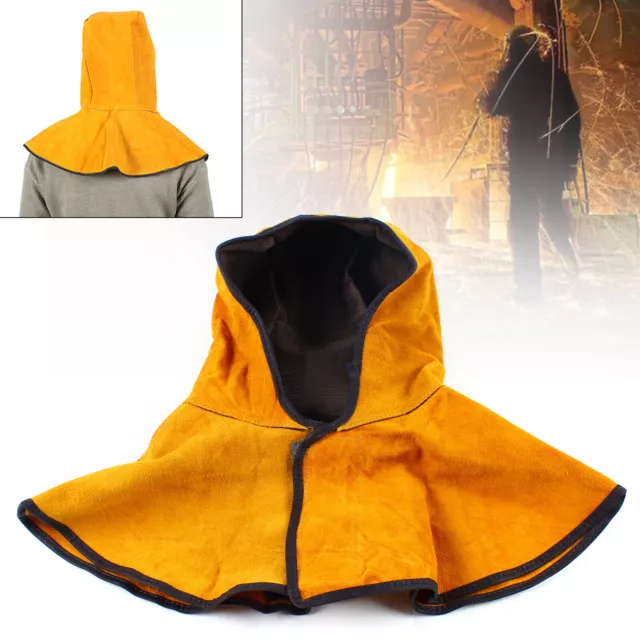 Cowhide Welding Shawl Hat Head Neck Shoulder Protect Hood Flame Fire Retardant