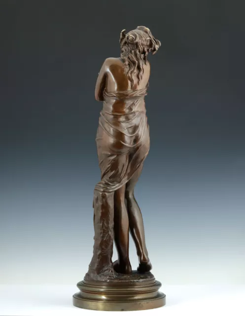 La Pudeur nach A. Houdon Bronze Skulptur 1880 Frileuse 3