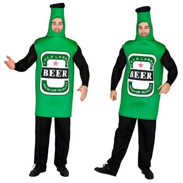 Oktoberfest Kostüm Männer Frauen Partykostüm grün ärmellos Bierdruck