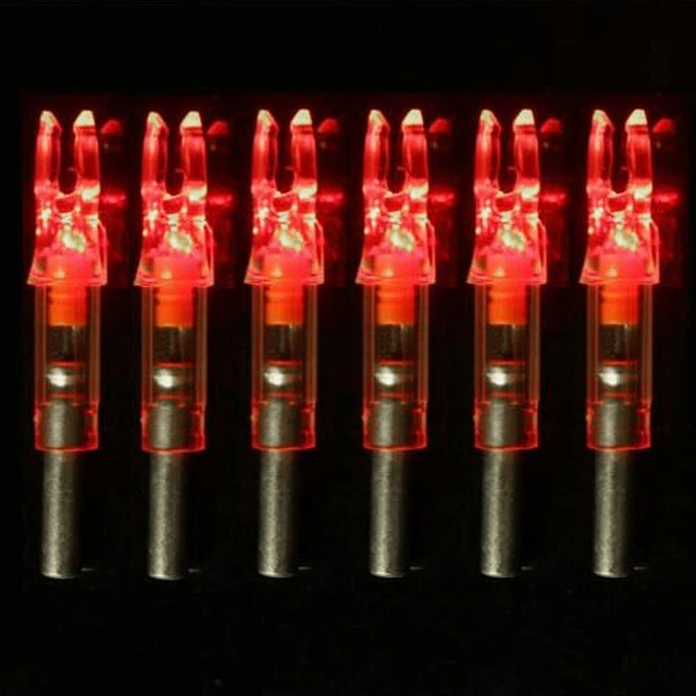 6Pcs Archery LED Lighted Nock Tail 6.2mm For Compound Bow Hunting Arrow Nocks US 2