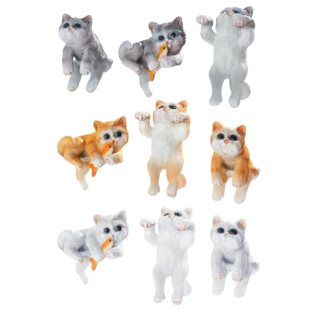 Mini Cat Statue Decor Aquarium Tanks Cat Figurines Ornament Fence Statues