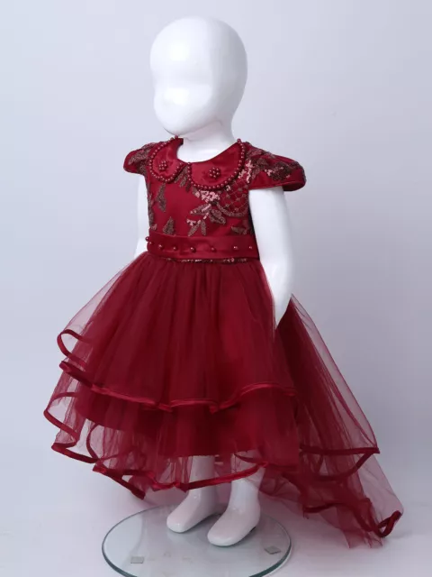 Baby Girl Dress Birthday Sequins Tutu Gown Embroidered Wedding Party Long Dress