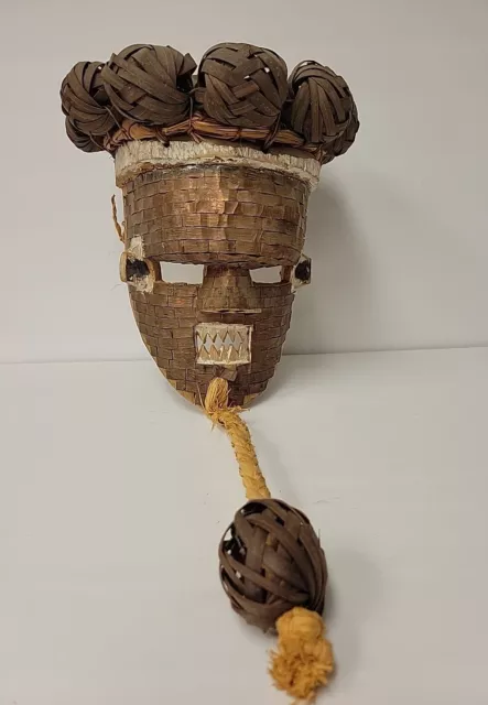 Salampasu Style Mask DR Congo Basketry Hat Woven Hood African Art