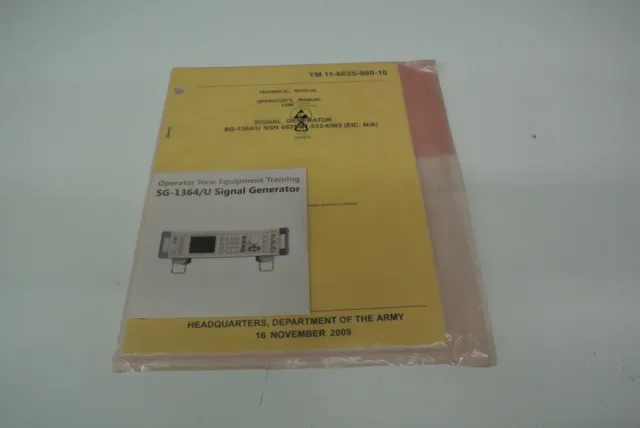Signal Generator SG-1364/U OPERATOR Manual w/training CD Brand New Free Shipping