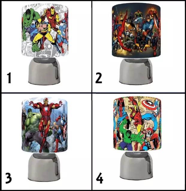Marvel Superheroes Touch Table Bedside Lamp Kids Room Choose From 4  Designs