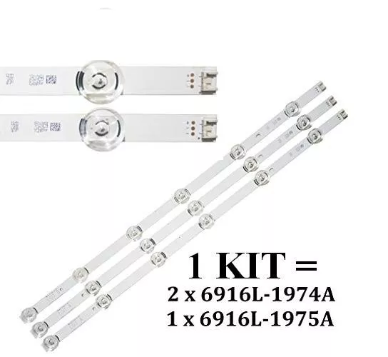 Lot strip led Tv Lg  2 Tiras A 6916L-1974A+1 Tira B 6916L-1975A 32LF5610 32LB580