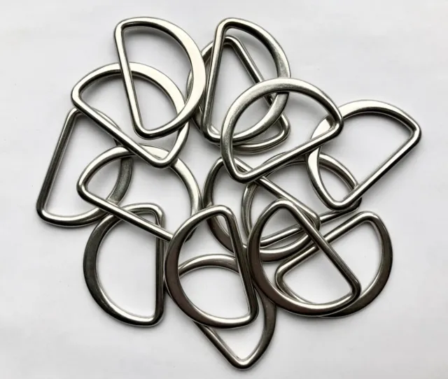 40 mm anillos D SOLDADOS metal plata pulida sujetadores calidad costura artesanal (D12)