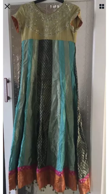 Costume Preloved Maria B/Asim Jofa/Maria B Anarkali Pakistanais Desiger taille S 3 pièces