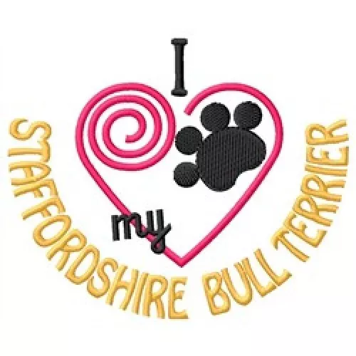 I "Heart" My Staffordshire Bull Terrier Sweatshirt 1401-2 Sizes S - XXL