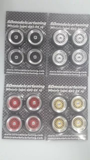 1:18 Scale BBS RS 16 INCH TUNING WHEELS WITH wheellogos now included!, NEW!!