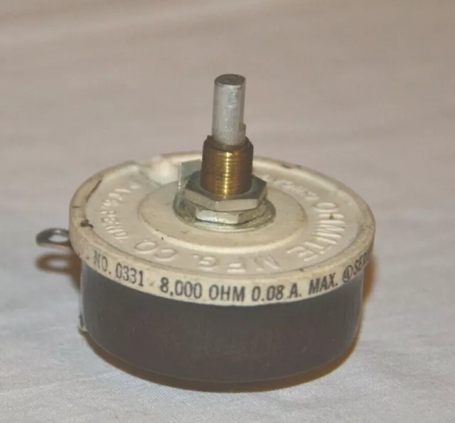 OHMITE Rheostat n° 0331 8000 Ohms 0,08 Amp série A 2