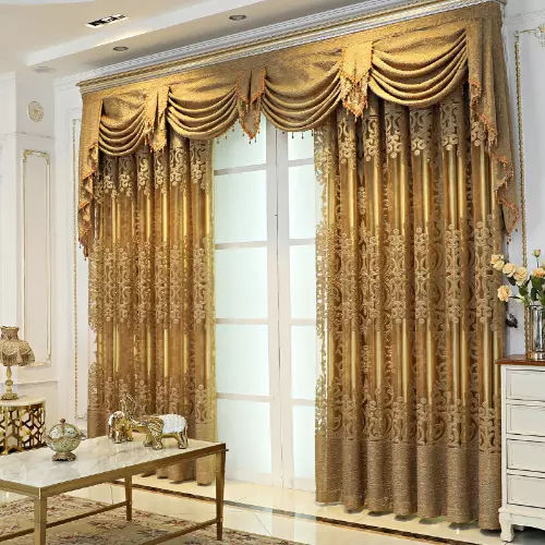 New Curtains Room High-end Luxury European Embroidery Gold Door Window Curtain 3